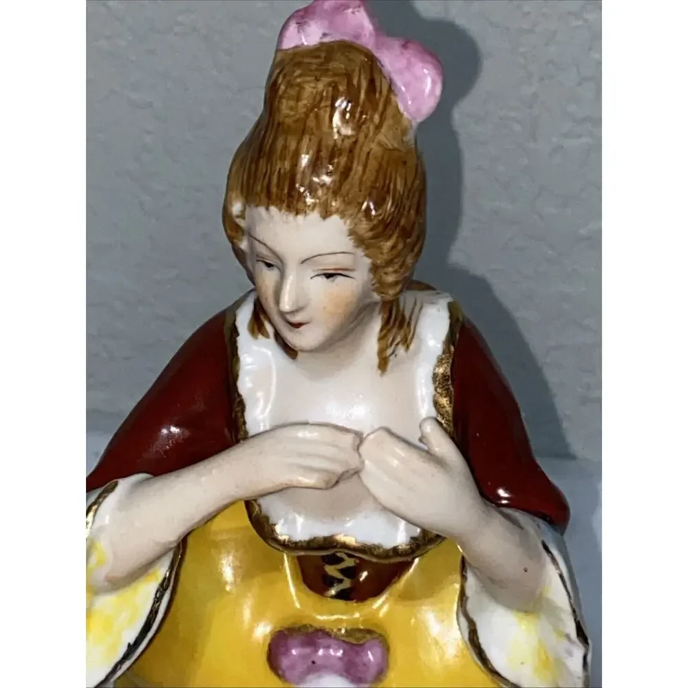 VTG Made In Occupied Japan Victorian Couple Courting Figurine Set Porcelain 10”